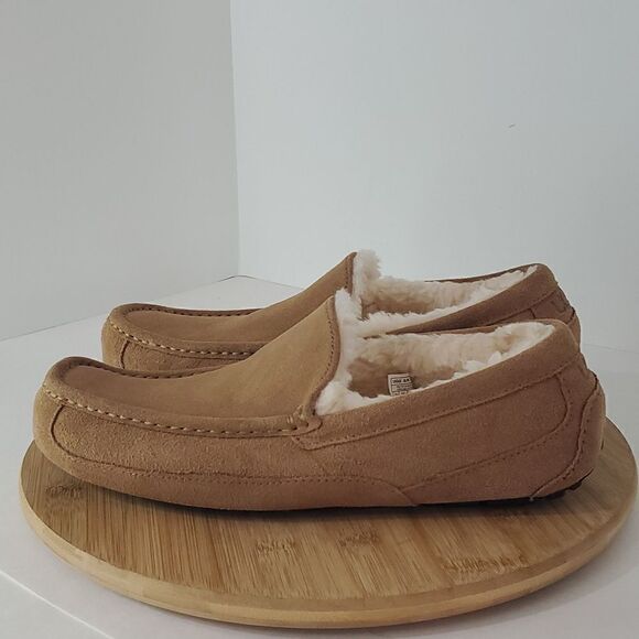 UGG Ascot Slipper Chestnut Suede Wool Comfort Loafer Men's US 11 New - Picture 5 of 12